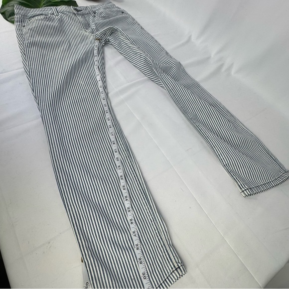 Level 99 Lily Skinny Straight Jeans Blue & white Railroad Stripe Women’s Size 28 - Picture 9 of 15